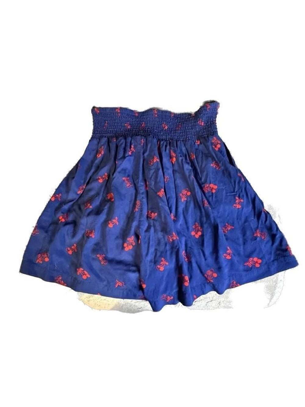 Torrid Navy Blue Cherry Print Smocked Waist Challis Shorts